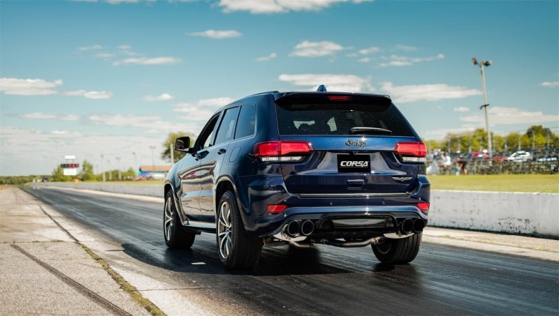 Corsa 2018-2021 Jeep Grand Cherokee TrackHawk 6.2L Sport Cat-Back Dual Rear Exit w/4.5in Black Tips-Catback-CORSA Performance