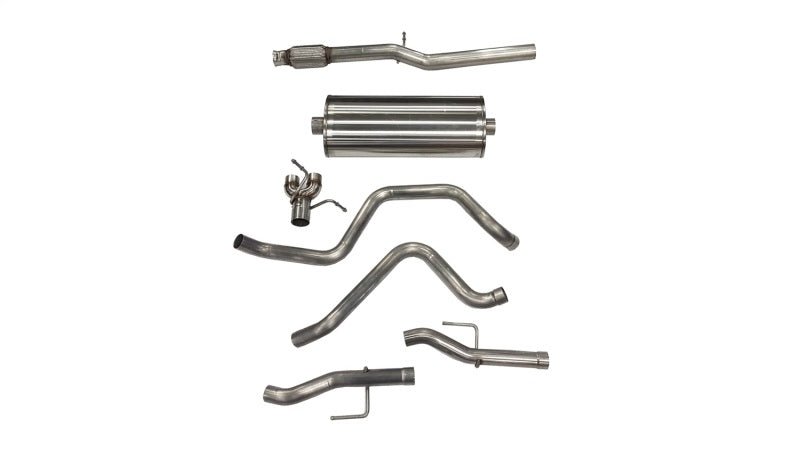 Corsa 2019-2025 Chevy Silverado 5.3L Crew Cab 3in Cat-Back Dual Rear Exit w/ Polished Tip-Catback-CORSA Performance