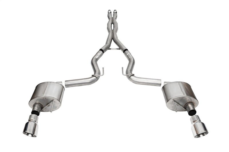 Corsa 24+ Ford Mustang GT Xtreme Cat-Back Exhaust Sys. 3.0in Dual Rear Exit w/4.5in Pro Series Tips-Catback-CORSA Performance