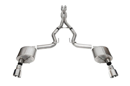 Corsa 24+ Ford Mustang GT Xtreme Cat-Back Exhaust Sys. 3.0in Dual Rear Exit w/4.5in Pro Series Tips-Catback-CORSA Performance