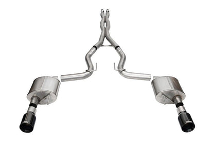 Corsa 24+ Ford MustangGT Xtreme Cat-Back Ex.Sys 3.0in Dual Rear Exit w/4.5in Blk PVD StraightCut Tip-Catback-CORSA Performance