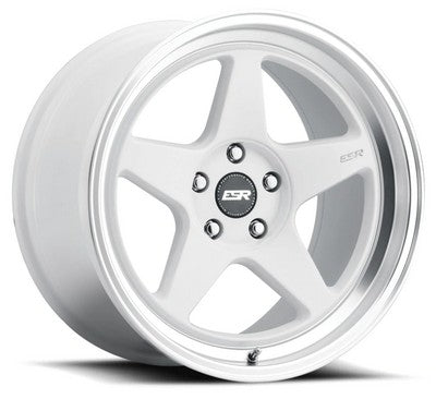 ESR Wheels CR5 Gloss White Machined Lip 18x10.5 +22 5x114.3mm 72.6mm