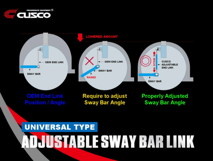 Cusco Universal Adjustable Front Sway Bar End Link Set(305mm-335mm)-Sway Bar Endlinks-Cusco