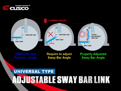 Cusco Universal Adjustable Front Sway Bar End Link Set(345mm-375mm)-Sway Bar Endlinks-Cusco