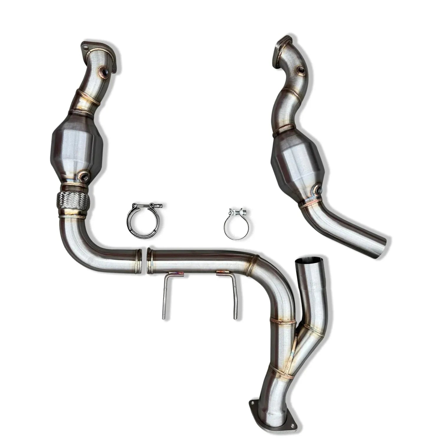 CV Fabrication 24 - 25 Ford F - 150 2.7L EcoBoost 72324CDP - 1 Stainless Steel Catted Downpipes - Downpipes - CV Fabrication