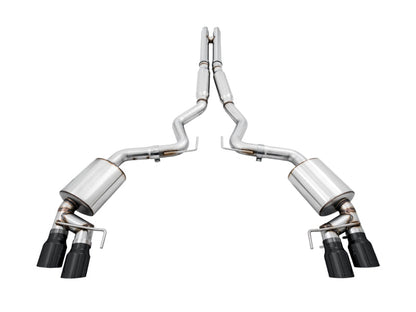 AWE Tuning 2018+ Ford Mustang GT (S550) Cat-Back Exhaust - Touring Edition (Quad Diamond Black Tips)