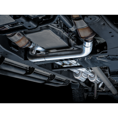 AWE Tuning 4th Gen GM 1500 6.2L 0FG Catback Split Rear Exit (w/ Bumper Cutouts) - Quad Chrome Tips