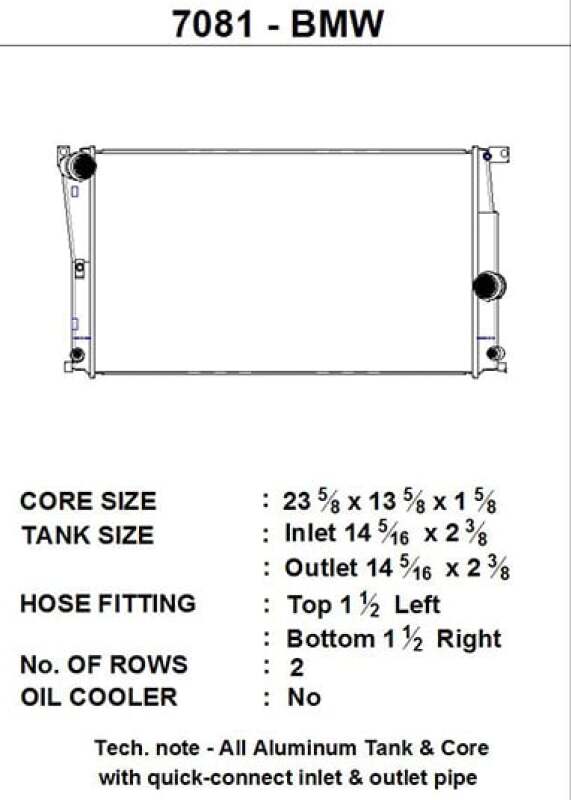 CSF BMW 2 Series (F22/F23) / BMW 3 Series (F30/F31/F34) / BMW 4 Series (F32/F33/F36) A/T Radiator