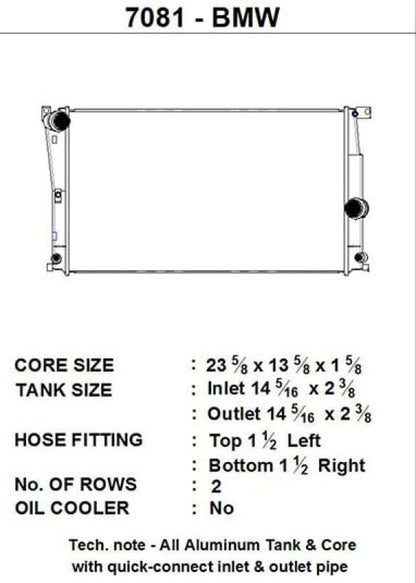 CSF BMW 2 Series (F22/F23) / BMW 3 Series (F30/F31/F34) / BMW 4 Series (F32/F33/F36) A/T Radiator