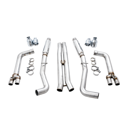AWE Tuning 2015+ Dodge Challenger 6.4L/6.2L SC Track Edition Exhaust - Quad Chrome Silver Tips