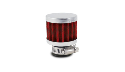 Vibrant Crankcase Breather Filter w/Chrome Cap 2 1/8in 55mm Cone ODx2 5/8in 68mm Tallx5/8in 15mm ID
