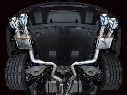AWE 2024 Ford Mustang Dark Horse S650 RWD SwitchPath Cat-Back Exhaust w/ Quad Chrome Silver Tips