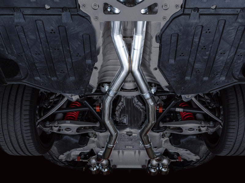 AWE Tuning Track Edition Cat-Back Exhaust for BMW G8X M3/M4 - Chrome Silver Tips