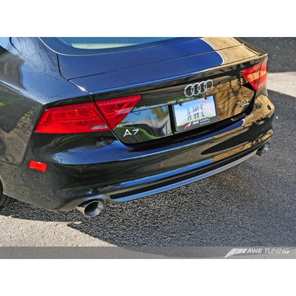 AWE Tuning Audi C7 A7 3.0T Touring Edition Exhaust - Dual Outlet Chrome Silver Tips