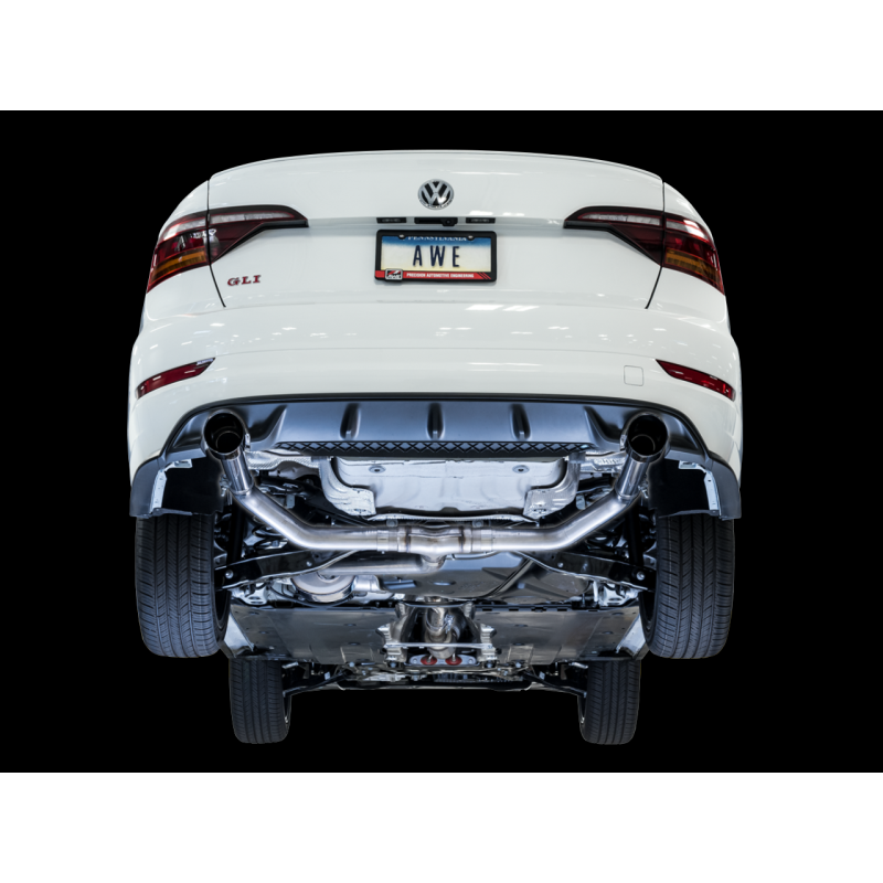 AWE Tuning 18-21 Volkswagen Jetta GLI Mk7 Track Exhaust - Diamond Black Tips (Fits High-Flow DP)