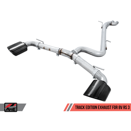 AWE Tuning 17-19 Audi RS3 8V Track Edition Exhaust - Diamond Black Tips RS-Style Tips
