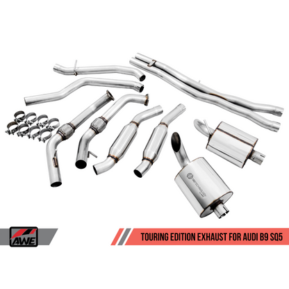 AWE Tuning Audi B9 SQ5 Non-Resonated Touring Edition Cat-Back Exhaust - No Tips (Turn Downs)