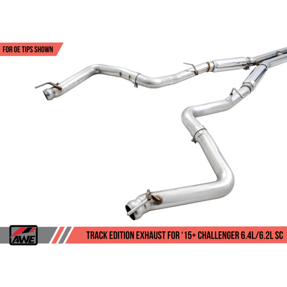 AWE Tuning 2015+ Dodge Challenger 6.4L/6.2L Supercharged Track Edition Exhaust - Use Stock Tips