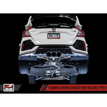 AWE Tuning 2017+ Honda Civic Type R Track Edition Exhaust w/Front Pipe & Triple Chrome Silver Tips