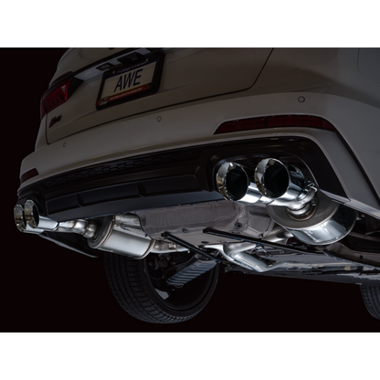 AWE Tuning 19-23 Audi C8 S6/S7 2.9T V6 AWD Touring Edition Exhaust - Chrome Silver Tips