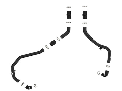 aFe BladeRunner 2in to 2-1/2in Aluminum Hot Charge Pipe Black Ford F-150 24-26 V6-2.7L (tt)