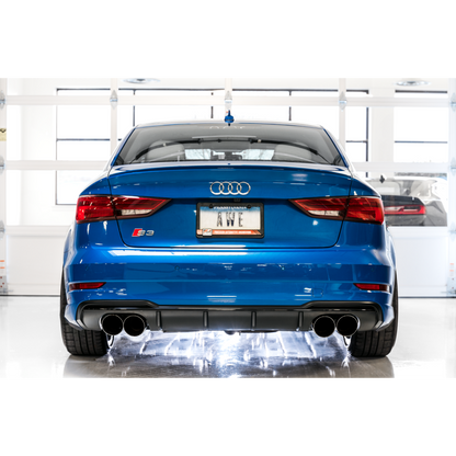 AWE Tuning Audi 8V S3 Track Edition Exhaust w/Chrome Silver Tips 102mm