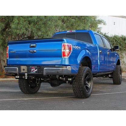 aFe MACHForce XP Exhaust 3in SS Dual Side Exit CB w/ Black Tips 11-14 Ford F150 EcoBoost V6-3.5L TT
