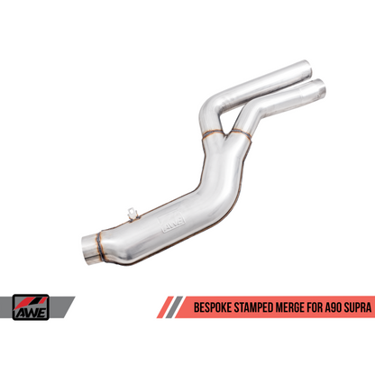 AWE Tuning 2020+ Toyota Supra A90 Resonated Touring Edition Exhaust - 5in Diamond Black Tips