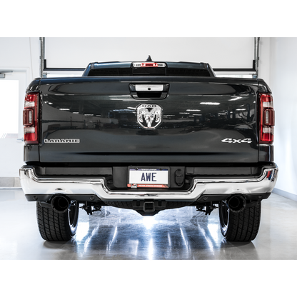 AWE Tuning 19-21 RAM 1500 5.7L (w/Cutouts) 0FG Dual Rear Exit Cat-Back Exhaust - Diamond Black Tips