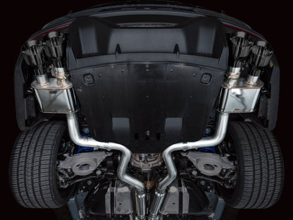 AWE 2024 Ford Mustang Dark Horse S650 RWD SwitchPath Cat-Back Exhaust w/ Quad Diamond Black Tips