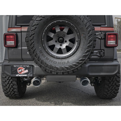aFe Rebel Series 2.5in 304 SS Cat-Back Exhaust w/ Black Tips 2018+ Jeep Wrangler (JL) V6 3.6L