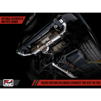 AWE Tuning 07-18 Jeep Wrangler JK/JKU 3.6L Tread Edition Axle-Back Dual Exhaust - Chrome Silver Tips
