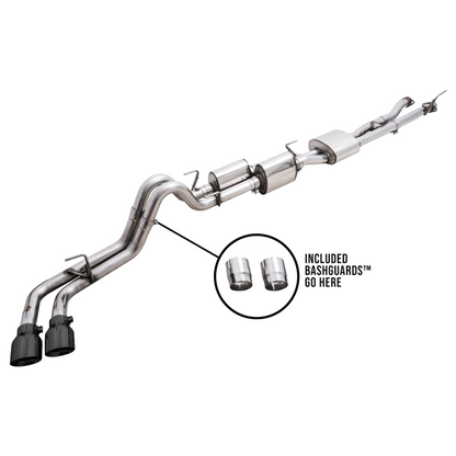 AWE 16-22 Toyota Tacoma 0FG Catback Exhaust w/ BashGuard - Dual Diamond Black Tips