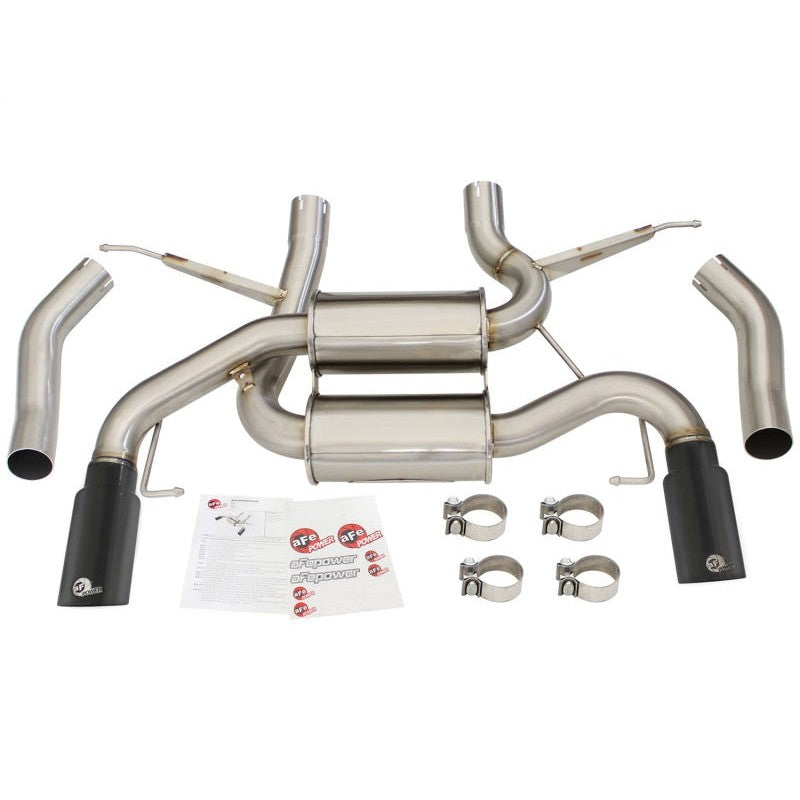 aFe MACHForce XP 2.5in Axle Back Stainless Exhaust w/ Black Tips 07-13 BMW 335i 3.0L L6 (E90/92) N55