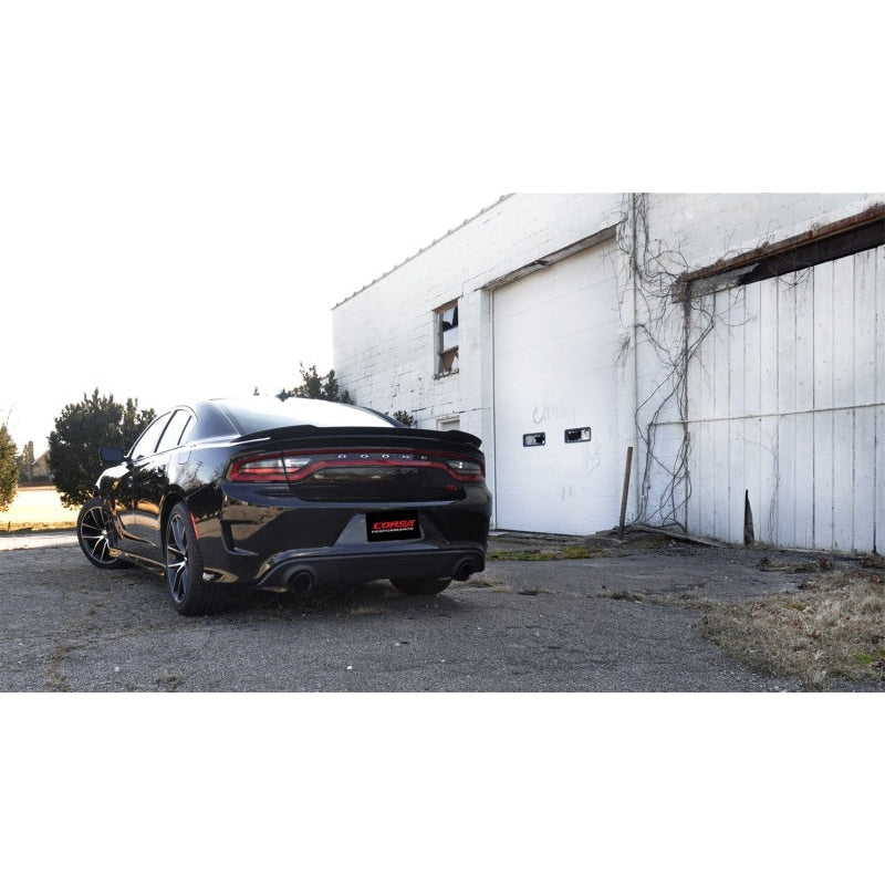 Corsa 15-16 Dodge Charger SRT / Scat Pack / R/T 6.4L Black Sport Cat-Back Exhaust