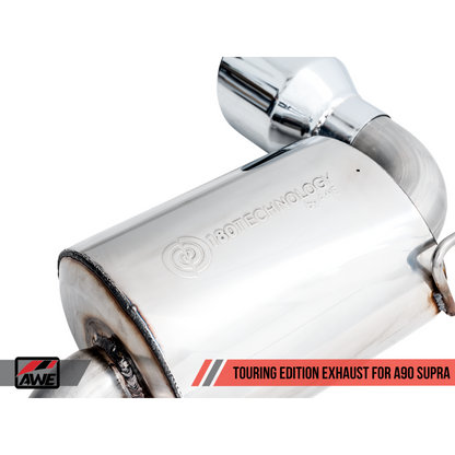 AWE Tuning 2020+ Toyota Supra A90 Non-Resonated Touring Edition Exhaust - 5in Chrome Silver Tips