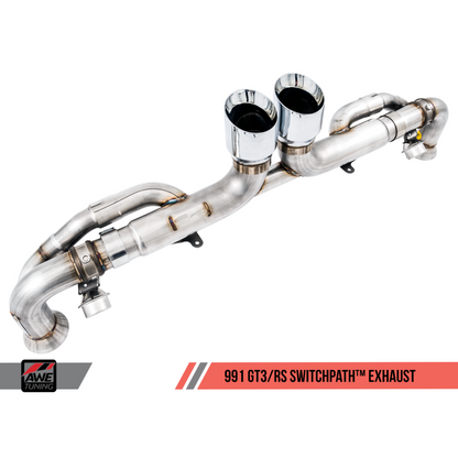 AWE Tuning Porsche 991 GT3 / RS SwitchPath Exhaust - Diamond Black Tips