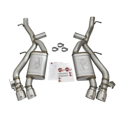 aFe MACHForce XP 3in 304 SS Axle-Back Dual Exhaust (NPP) w/ Polished Tips 16-17 Camro SS V8-6.2L