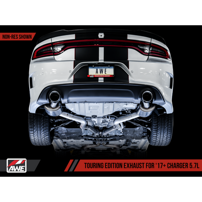 AWE Tuning 2017+ Dodge Charger 5.7L Touring Edition Exhaust - Non-Resonated - Chrome Silver Tips