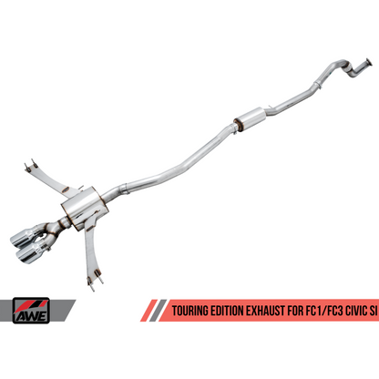 AWE Tuning 2016+ Honda Civic Si Touring Edition Exhaust w/Front Pipe & Dual Diamond Black Tips