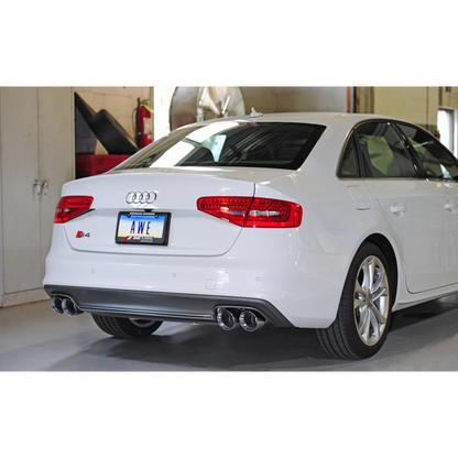 AWE Tuning Audi B8.5 S4 3.0T Track Edition Exhaust - Chrome Silver Tips (102mm)