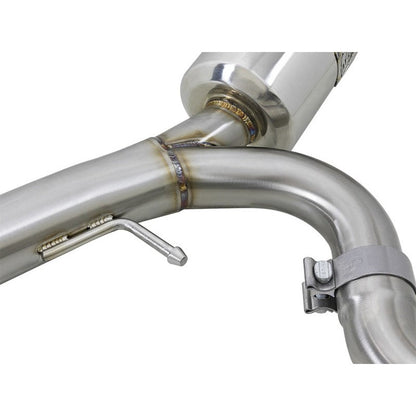 aFe Takeda 3in. to 2.5in. 304 SS C/B Exhaust 08-15 Mitsubishi EVO I4-2.0L (t) - Blue Flamed Tips