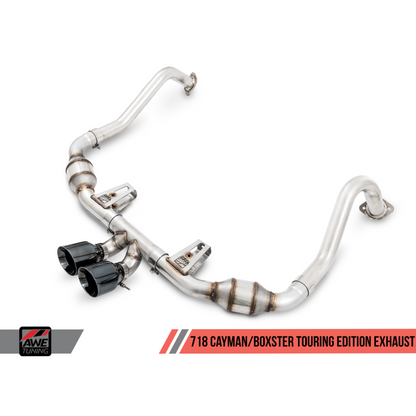 AWE Tuning Porsche 718 Boxster / Cayman Touring Edition Exhaust - Chrome Silver Tips