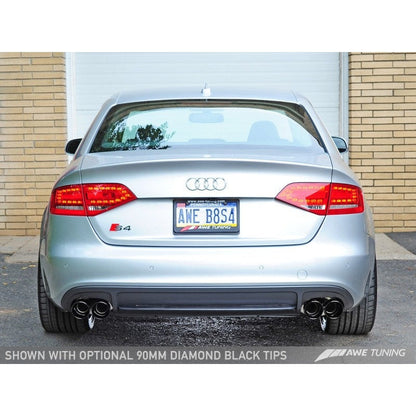 AWE Tuning Audi B8 / B8.5 S4 3.0T Track Edition Exhaust - Diamond Black Tips (90mm)