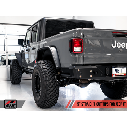 AWE Tuning 2020+ Jeep Gladiator 3.6L Trail-to-Tread (Dual Exhaust) Conversion Kit w/Diamond Blk Tips