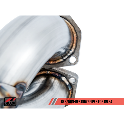AWE Tuning Audi B9 S4 Touring Edition Exhaust - Non-Resonated (Black 102mm Tips)