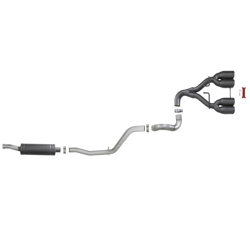 aFe Rebel Series 2.5in. 304 SS C/B Exhaust System 2018 Jeep Wrangler (JL) V6-3.6L - Black Tip