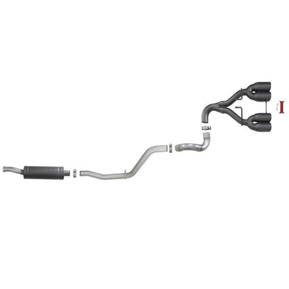 aFe Rebel Series 2.5in. 304 SS C/B Exhaust System 2018 Jeep Wrangler (JL) V6-3.6L - Black Tip