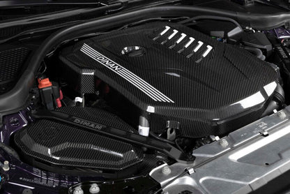 Dinan 19-26 BMW B58D (G01/G02/G20/G22/G23/G26/G42) Gloss Carbon Fiber Engine Cover w/Matte Accents