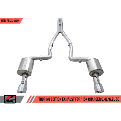 AWE Tuning 2015+ Dodge Charger 6.4L/6.2L SC Non-Resonated Touring Edition Exhaust - Silver Tips